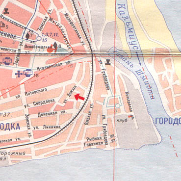 Карта Мариуполя. Улица Домаха
